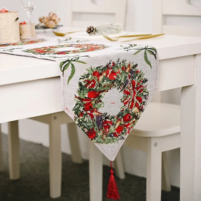 New Christmas Decoration Knitted Cloth Table Runner Creative Christmas Table Decoration