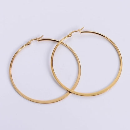 Minimalist Fruit Plating Inlaid Shell Stainless Steel 18K Gold Plated Earrings