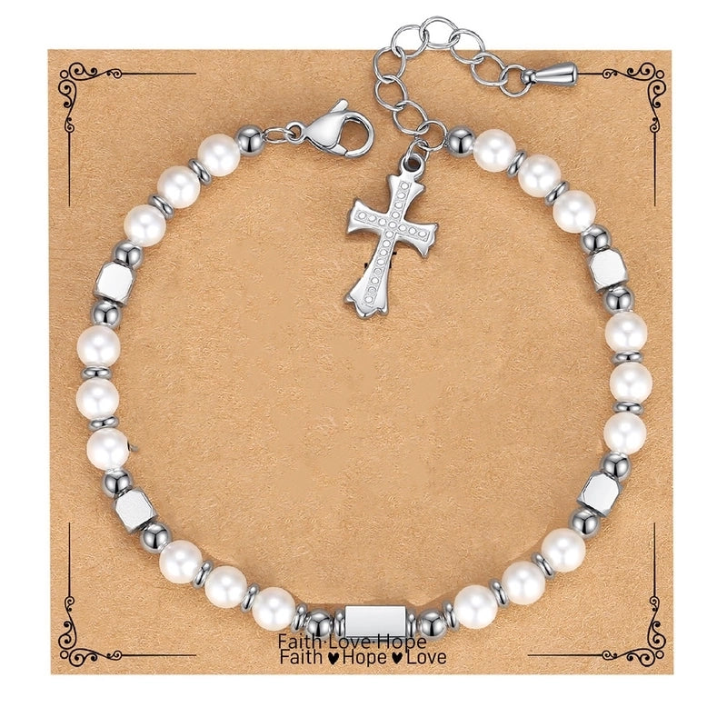 Minimalist Classic Style Round 304 Stainless Steel Natural Stone Bracelets In Bulk