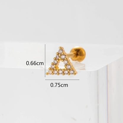 Ear Cartilage Rings & Studs Flower 316L Stainless Steel Copper Inlaid Zircon