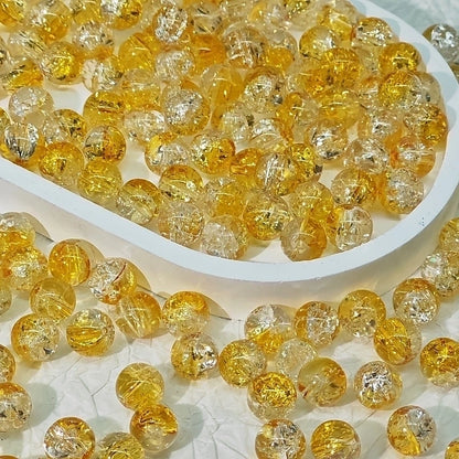 50 PCS/Package Diameter 10mm Diameter 8mm Glass Crackle Glass Beads Round Jewelry Accessories