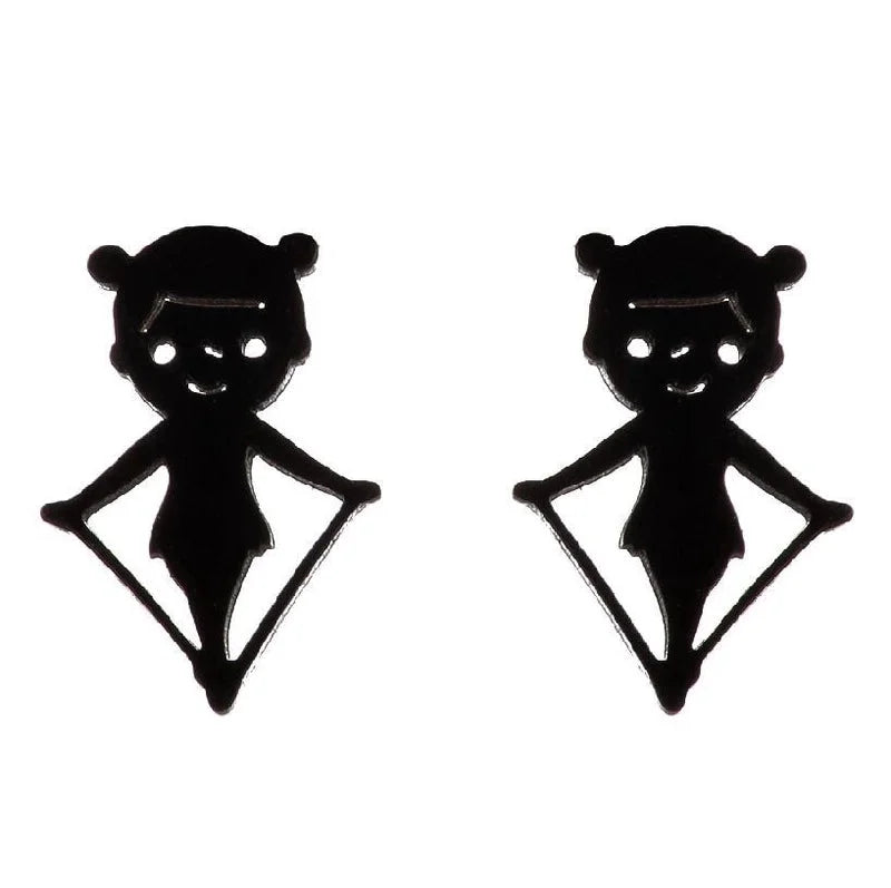 1 Pair Minimalist Solid Color Irregular Plating 304 Stainless Steel 18K Gold Plated Ear Studs