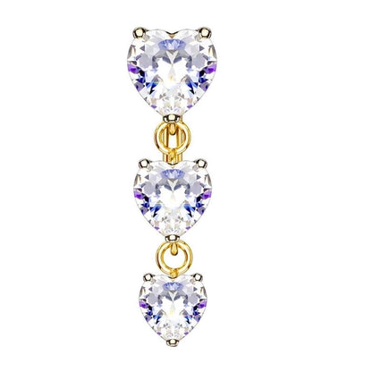 1 Piece Belly Rings Minimalist Moon 316 Stainless Steel Inlay Zircon