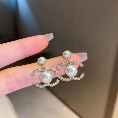 1 Pair Minimalist Round Inlay Alloy Zircon Ear Studs
