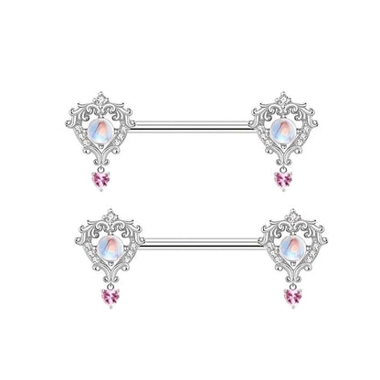 Cute Sexy Animal Heart Shape Stainless Steel Alloy Copper Asymmetrical Plating Inlay Zircon 14k Gold Plated 18k Gold Plated Silver Plated Cartilage Earrings Belly Ring Nose Ring