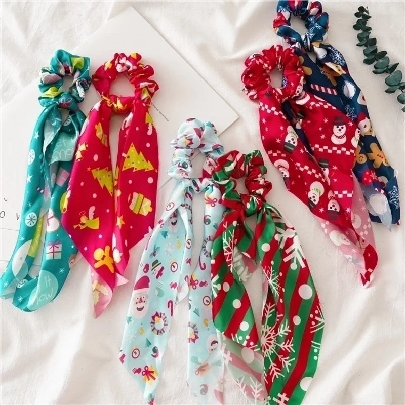 Fashion Snowman Cloth Printing Hair Tie 1 Piece