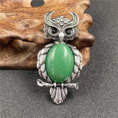 1 Piece Minimalist Owl Gem Plating Natural Stone Necklace