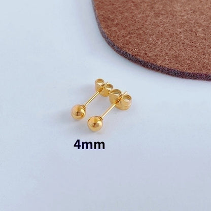 1 Pair Minimalist Ball Titanium Steel Titanium Steel 18K Gold Plated Ear Studs
