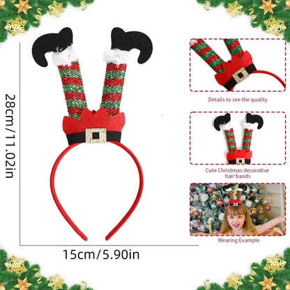 Christmas Cartoon Style Cute Christmas Hat Santa Claus Plastic Party Headband