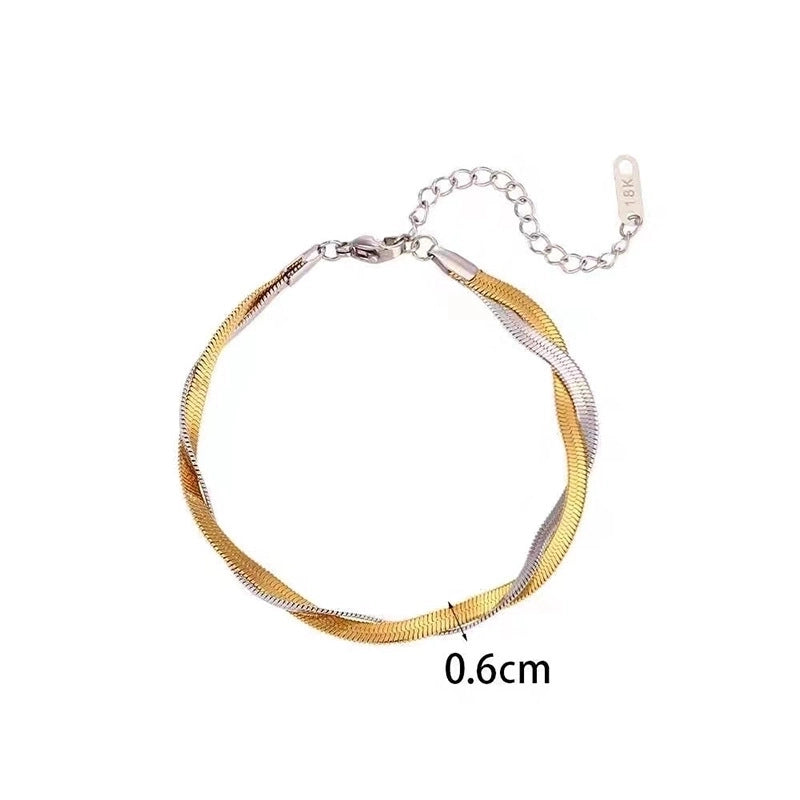 Sweet Minimalist Classic Style Geometric Heart Shape Titanium Steel Plating Bracelets Necklace