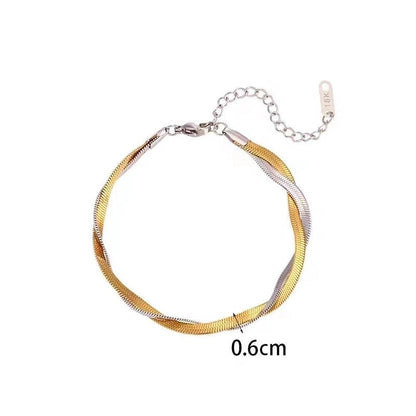 Sweet Minimalist Classic Style Geometric Heart Shape Titanium Steel Plating Bracelets Necklace