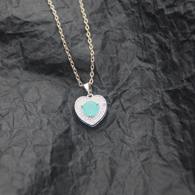 10 Pieces Casual Elegant Basic Moon Heart Shape Bow Knot Titanium Steel Copper Zircon Plating Inlay Pendant Necklace