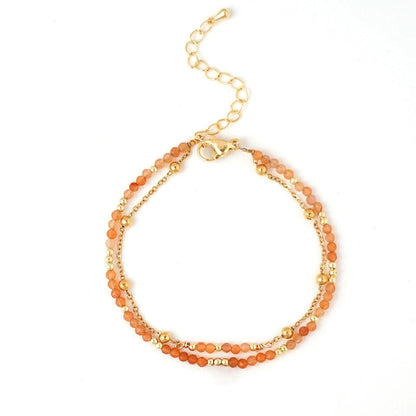 Elegant Geometric 304 Stainless Steel Semi-precious Stone Bracelets In Bulk