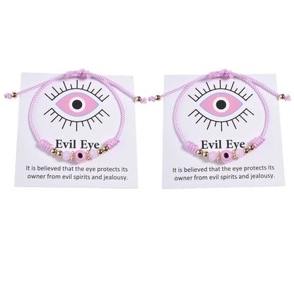 Evil Eye Bracelet Evil Eye Girl Gift Crystal Beads Woven Bracelet Red Devil Eye Bracelet