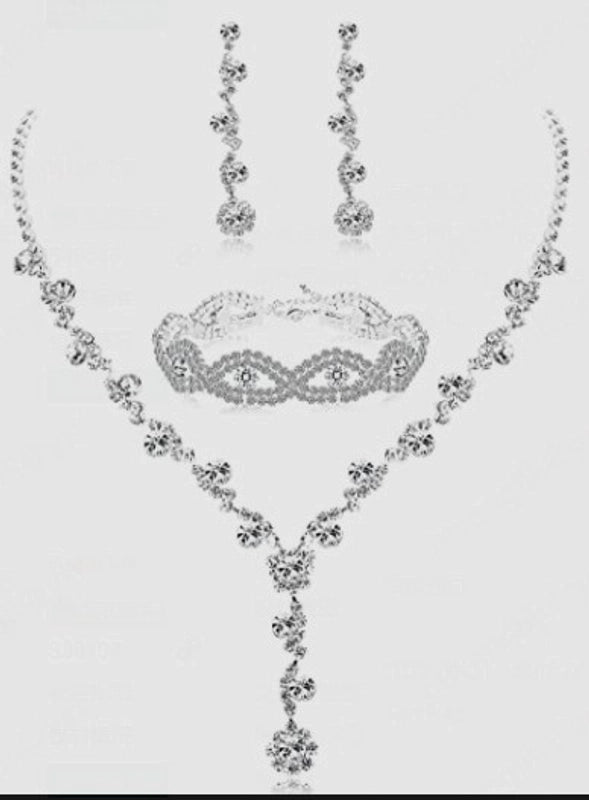 Fashion Flower Copper Inlay Zircon Women's Bracelets Earrings Necklace