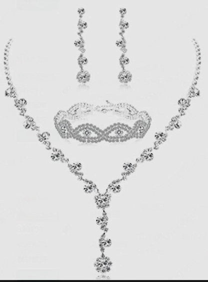 Fashion Flower Copper Inlay Zircon Women's Bracelets Earrings Necklace