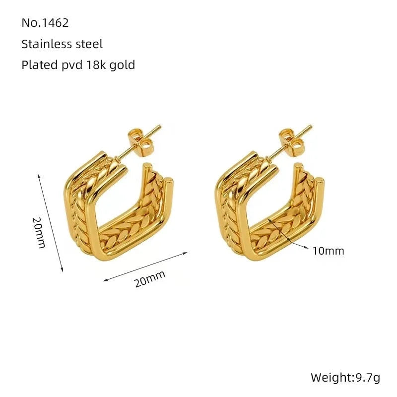 1 Pair Minimalist Classic Style Solid Color 304 Stainless Steel 18K Gold Plated Earrings Ear Studs