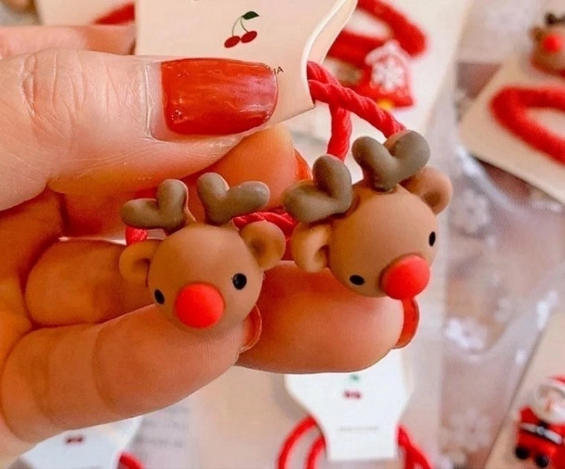 Christmas Fashion Children Unisex Cartoon Character Arylic Handmade Hair Tie