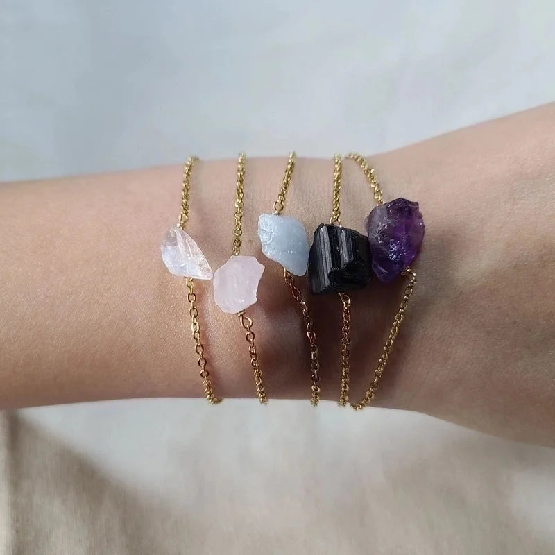 Fashion Geometric Stainless Steel Natural Stone Bracelets 1 Piece