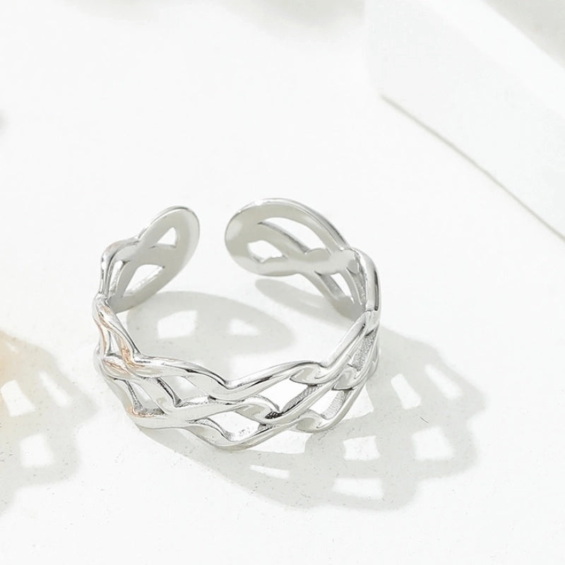 Y2K Exaggerated Geometric Round Dots 304 Stainless Steel 18K Gold Plated Plating Open Rings