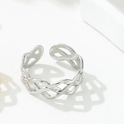 Y2K Exaggerated Geometric Round Dots 304 Stainless Steel 18K Gold Plated Plating Open Rings