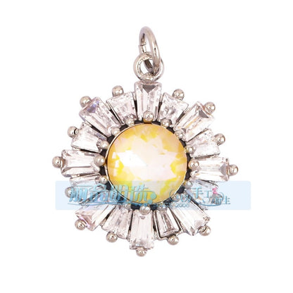 1 Piece Copper Geometric Heart Shape Snowflake Pendant Jewelry Accessories