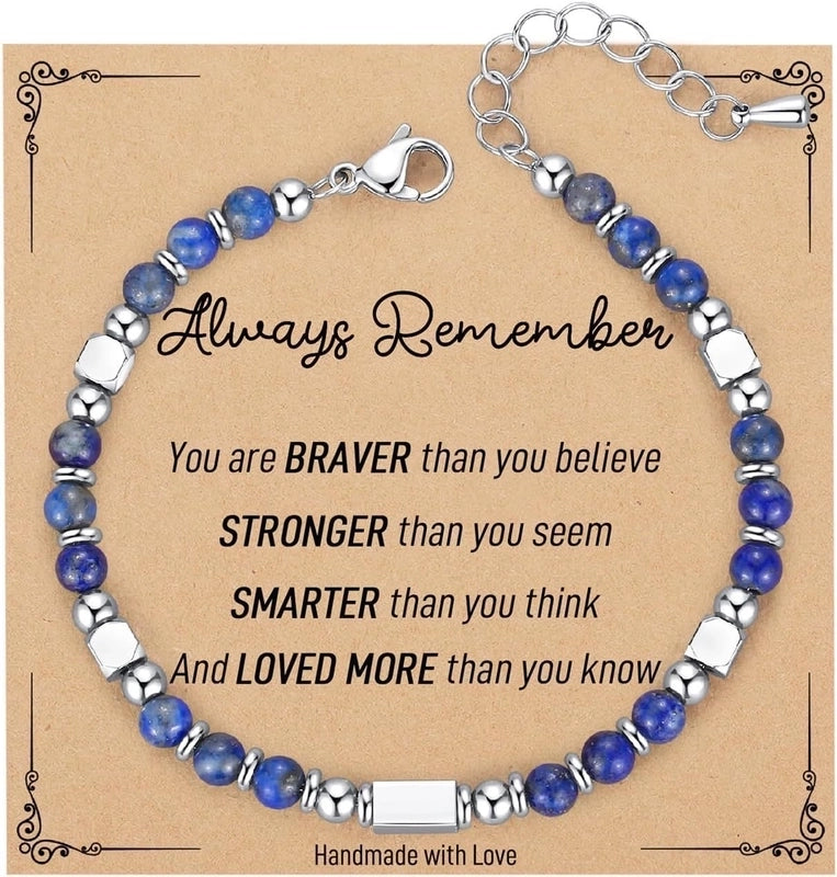 Minimalist Classic Style Round 304 Stainless Steel Natural Stone Bracelets In Bulk