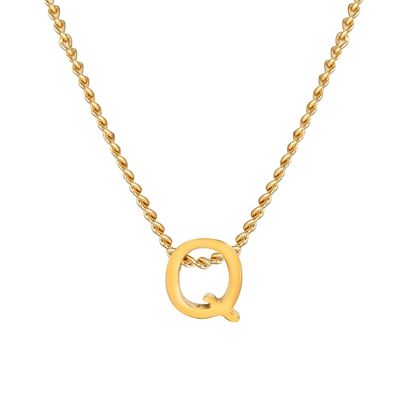Elegant Letter 201 Stainless Steel 18K Gold Plated Pendant Necklace