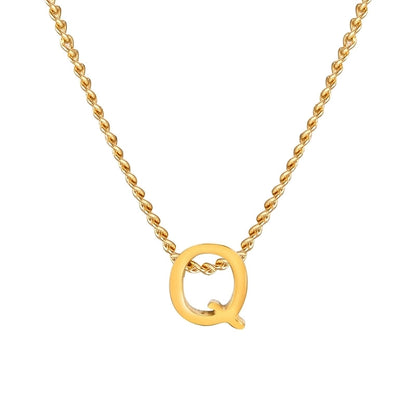 Elegant Letter 201 Stainless Steel 18K Gold Plated Pendant Necklace