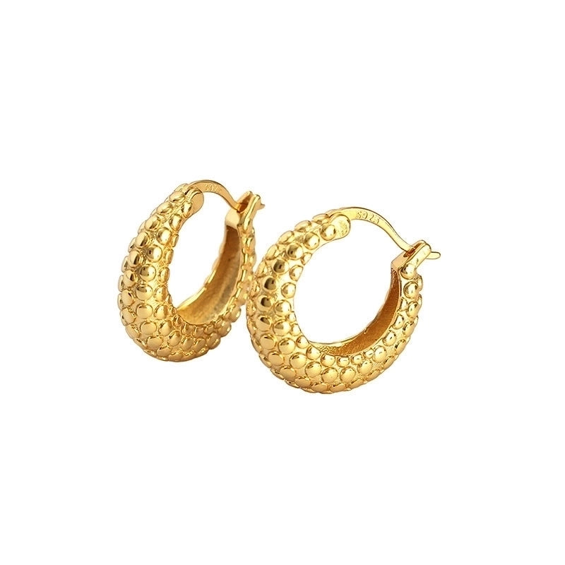 1 Pair Retro Round Copper Zircon Hoop Earrings