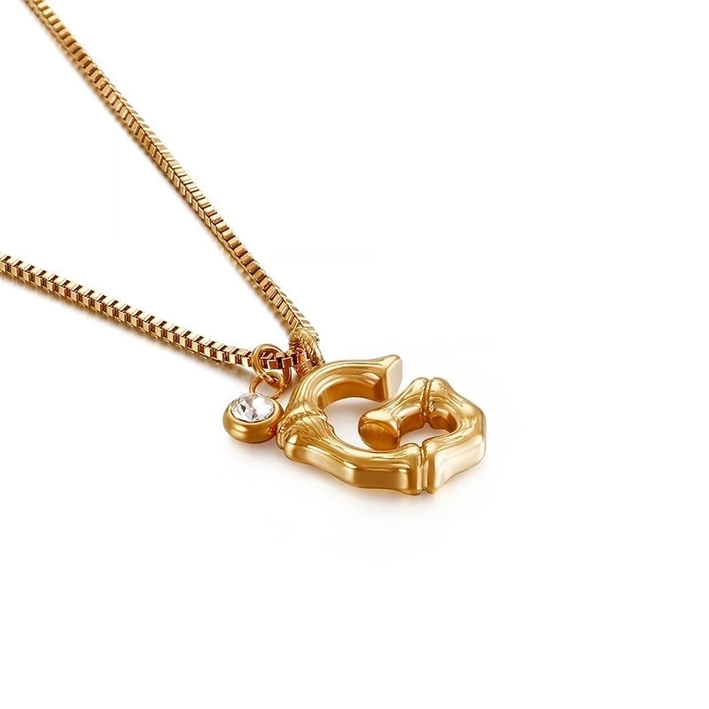 Titanium Steel 18K Gold Plated Plating Letter Necklace