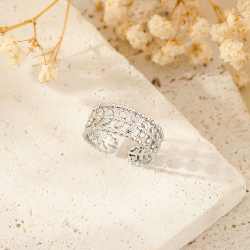 304 Stainless Steel 18K Gold Plated Modern Style Minimalist Geometric Solid Color Open Rings