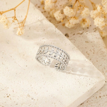 304 Stainless Steel 18K Gold Plated Modern Style Minimalist Geometric Solid Color Open Rings