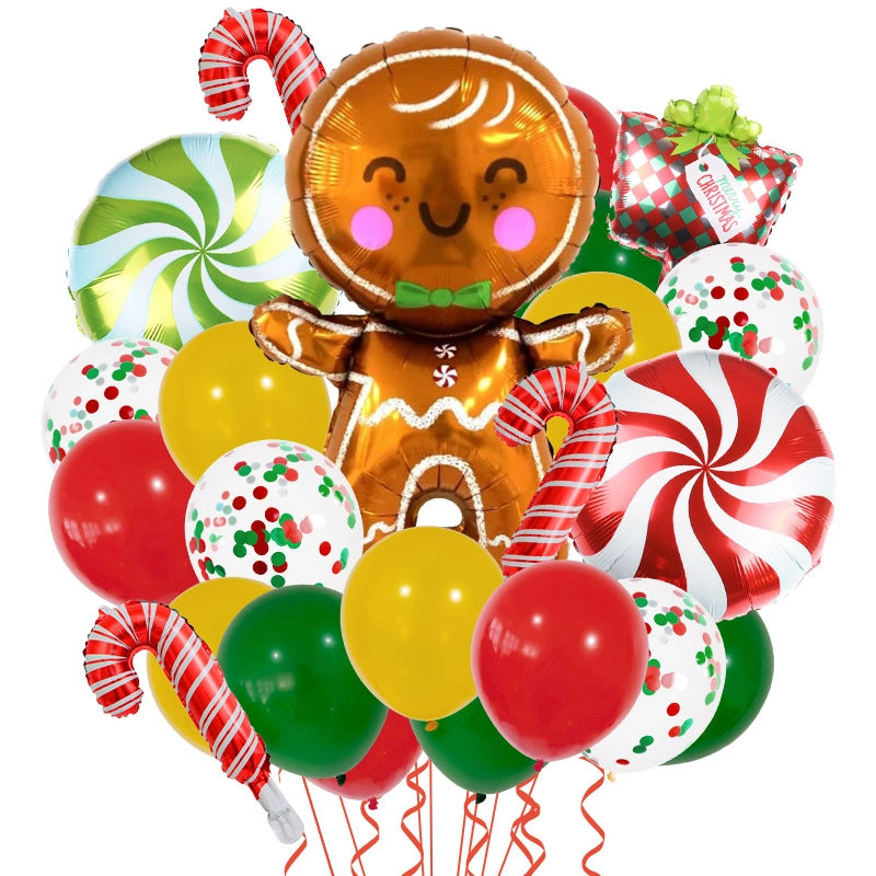 Christmas Minimalist Classic Style Color Block Aluminum Film Christmas Festival Balloons