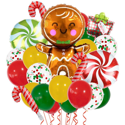 Christmas Minimalist Classic Style Color Block Aluminum Film Christmas Festival Balloons