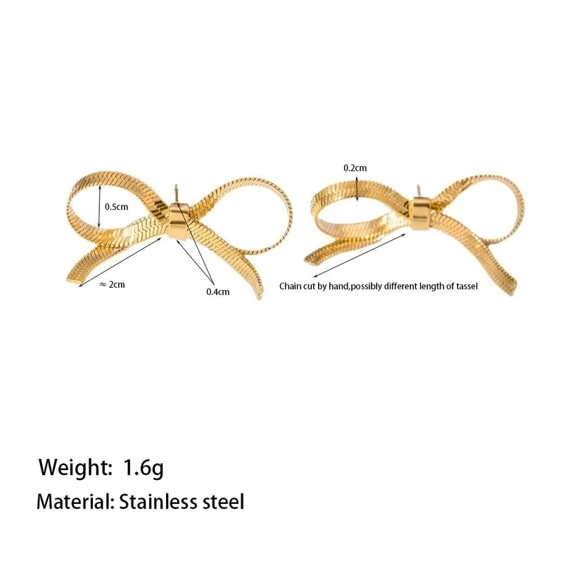 Elegant Sweet Streetwear Bow Knot Titanium Steel Plating Bracelets Earrings Necklace