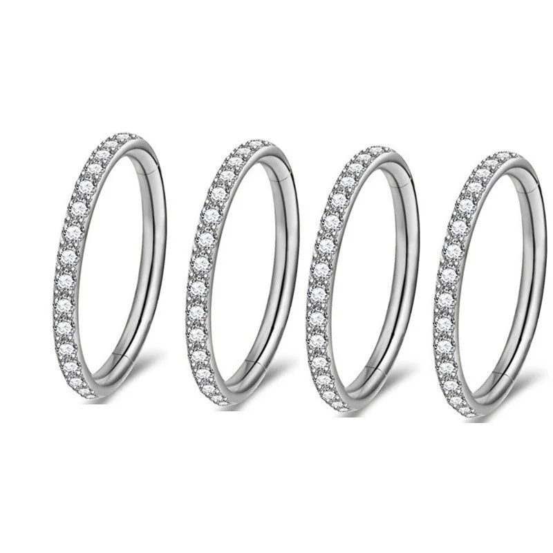 1 Piece Nose Rings & Studs Minimalist Classic Style Commute Round 316L Stainless Steel Plating Inlay Zircon Nose Ring