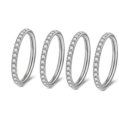 1 Piece Nose Rings & Studs Minimalist Classic Style Commute Round 316L Stainless Steel Plating Inlay Zircon Nose Ring