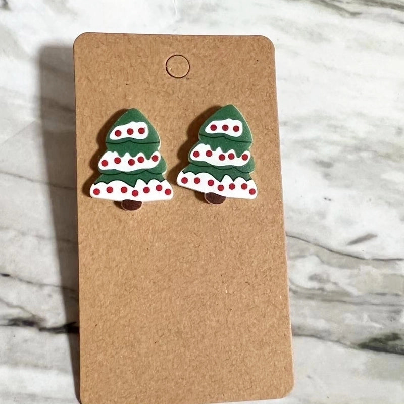 Cartoon Style Christmas Tree Arylic Printing Christmas Women's Earrings 1 Pair