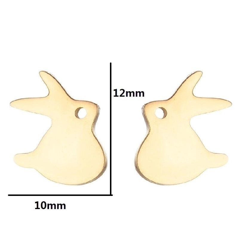 1 Pair Halloween Fashion Rabbit Bat Plating 304 Stainless Steel 18K Gold Plated Ear Studs