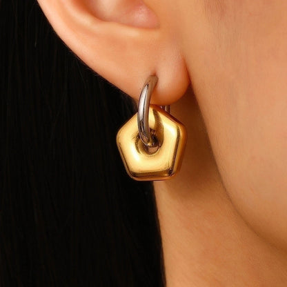 1 Pair Casual Minimalist Streetwear Geometric Plating 304 Stainless Steel Drop Earrings