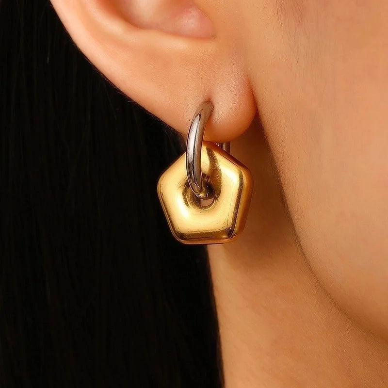 1 Pair Casual Minimalist Streetwear Geometric Plating 304 Stainless Steel Drop Earrings