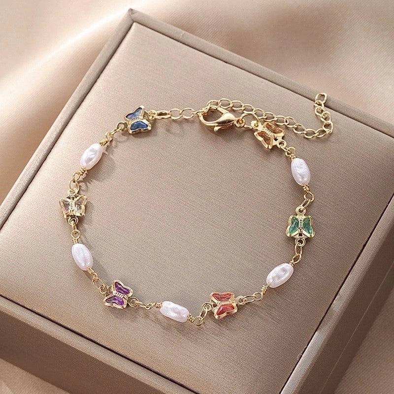 Cute Vintage Style Funny Devil's Eye Heart Shape Butterfly Copper Plating Bracelets