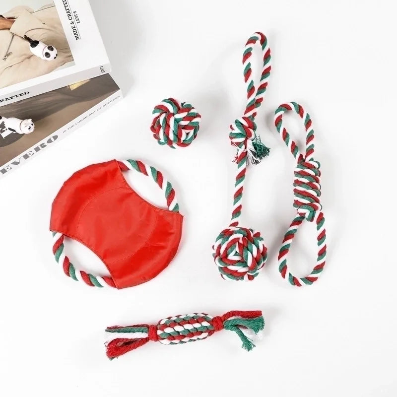 Cute Cotton Rope Christmas Infinite Twist Pet Toys