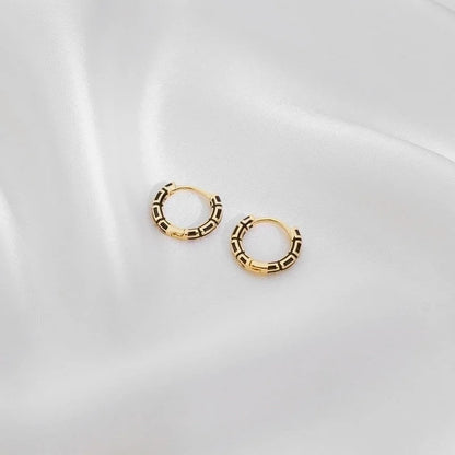 1 Pair Casual Minimalist Commute Circle Round Painted Copper Gold Plated Earrings