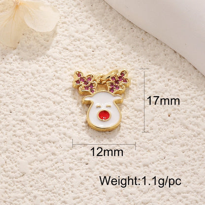 1 Piece 12*17mm 15 * 20mm 18 * 22mm Copper Christmas Tree Flower Snowflake Jewelry Accessories Pendant