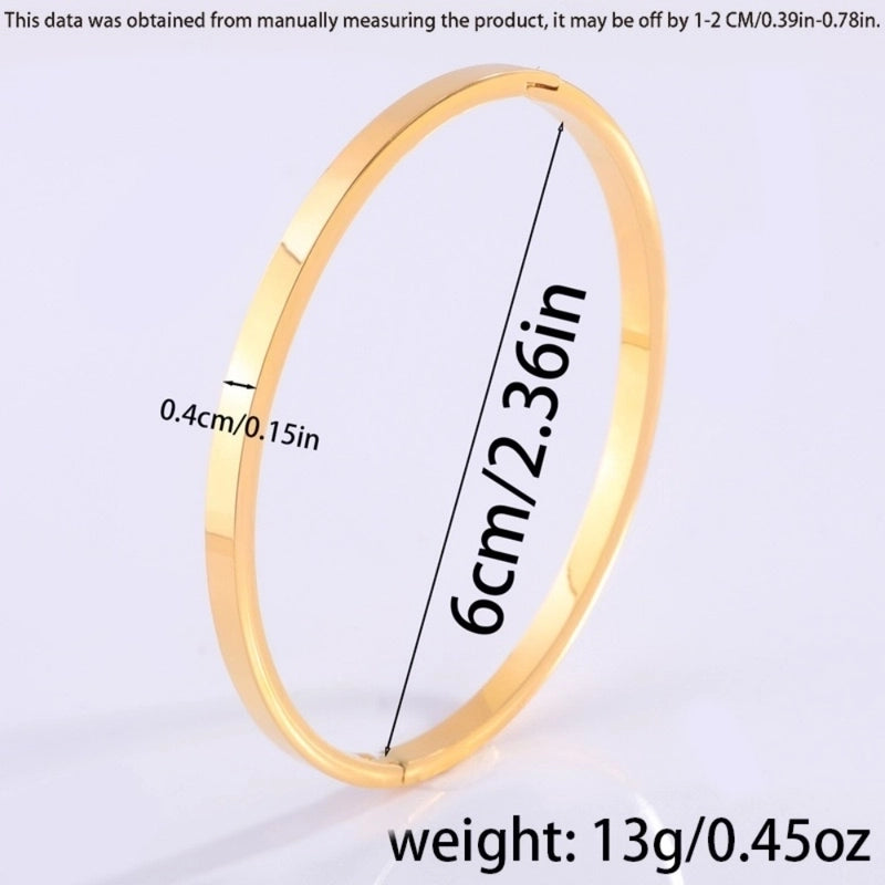 Casual Elegant Star Flower Titanium Steel 18K Gold Plated Bangle In Bulk