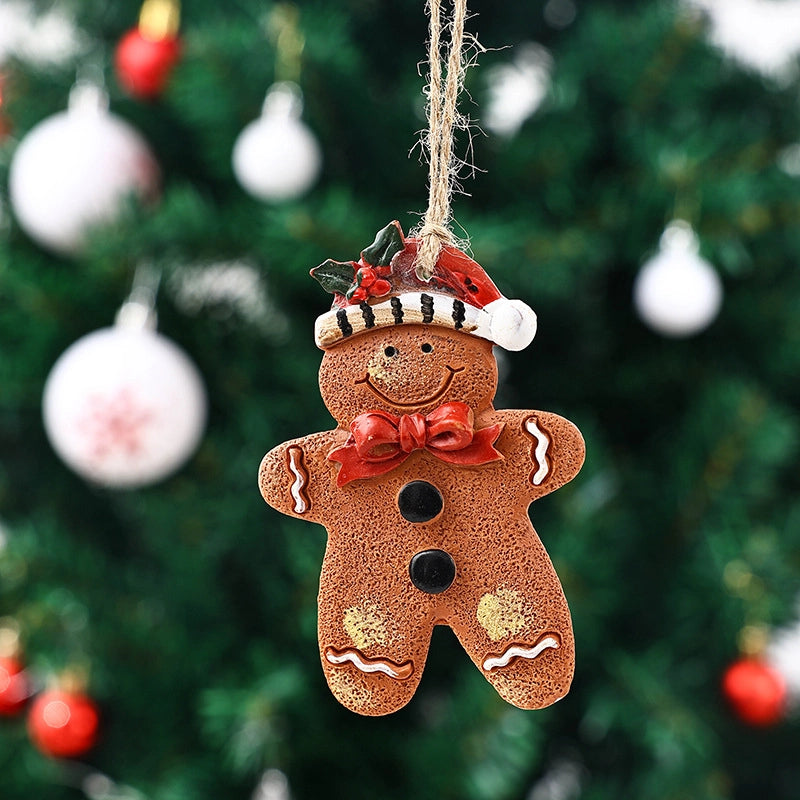 Christmas Cute Gingerbread Resin Party Festival Hanging Ornaments