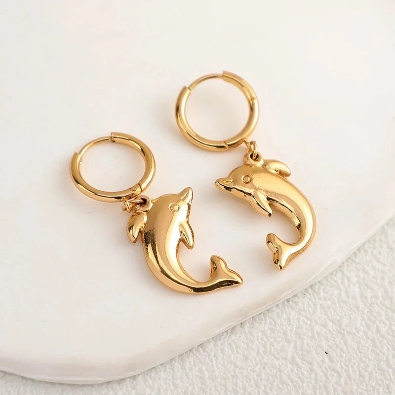 Geometry Ear Ring Affordable Luxury Style Short Tassel Earrings Eardrops Ocean Series Stainless Steel Earrings