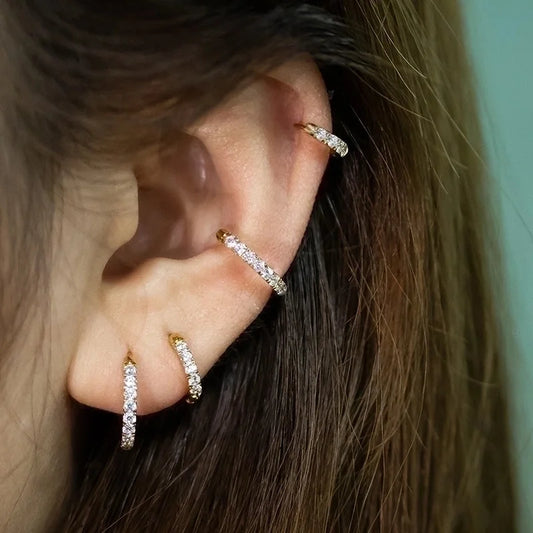 1 Piece Ear Cartilage Rings & Studs Minimalist Classic Style Shiny Round 316L Stainless Steel Plating Inlay Zircon